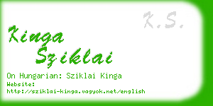 kinga sziklai business card